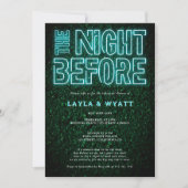 Neon blauwgroen groene nacht voor het repetitieavo kaart (Voorkant)