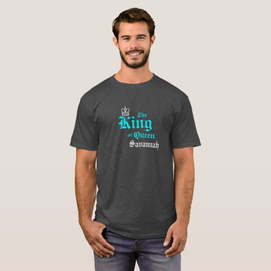 Neon Blauwgroen King Mannen Basic T-Shirt (Voorkant volledig)