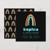 Neon Blauwgroen regenboogdag Kaart (Voorkant / Achterkant)