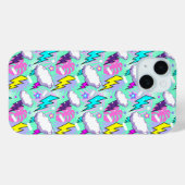 Neon bliksemschichten & sterren patroon Case-Mate iPhone case (Achterkant (horizontaal))