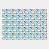 Neon bliksemschichten & sterren patroon inpakpapier vel (Voorkant 3)