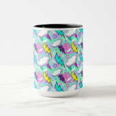 Neon bliksemschichten & sterren patroon mok (Midden)