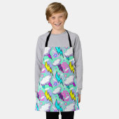 Neon bliksemschichten & sterren patroon schort (Gedragen)