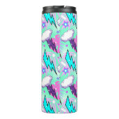 Neon bliksemschichten & sterren patroon thermosbeker (Achterkant)