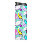 Neon bliksemschichten & sterren patroon thermosbeker (Geroteerd rechts)