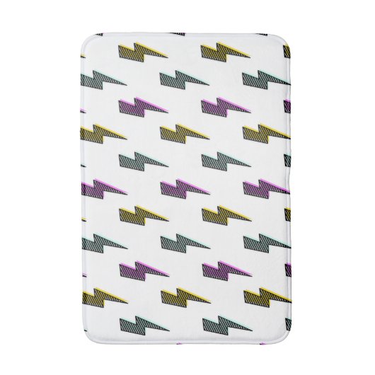  neon bliksemschichtpatroon badmat (Voorkant Verticaal)