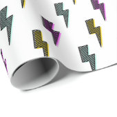  neon bliksemschichtpatroon cadeaupapier (Rol Hoek)