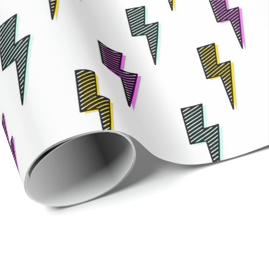 neon bliksemschichtpatroon cadeaupapier (Rol Hoek)