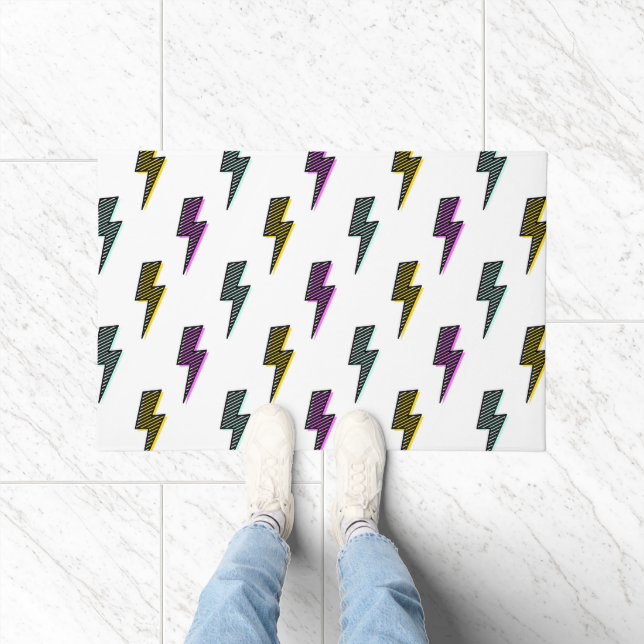  neon bliksemschichtpatroon deurmat (Binnen)