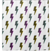  neon bliksemschichtpatroon douchegordijn (Voorkant)