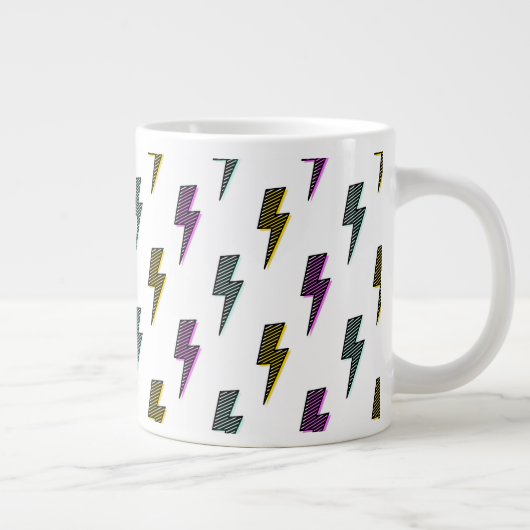  neon bliksemschichtpatroon grote koffiekop (Rechts)