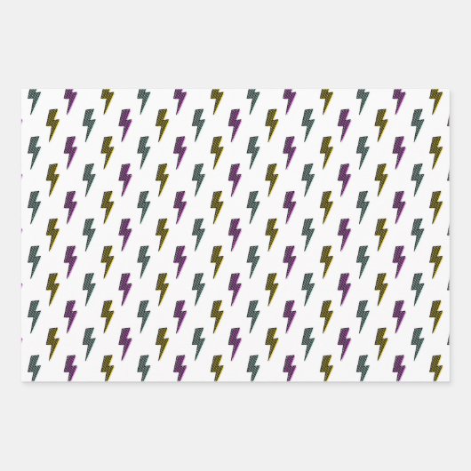  neon bliksemschichtpatroon inpakpapier vel (Voorkant)