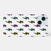 neon bliksemschichtpatroon iPhone 15 case (Achterkant horizontaal)