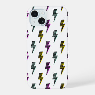 neon bliksemschichtpatroon iPhone 15 case