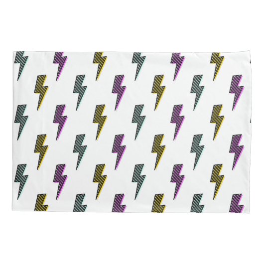  neon bliksemschichtpatroon kussensloop (Achterkant-Links)