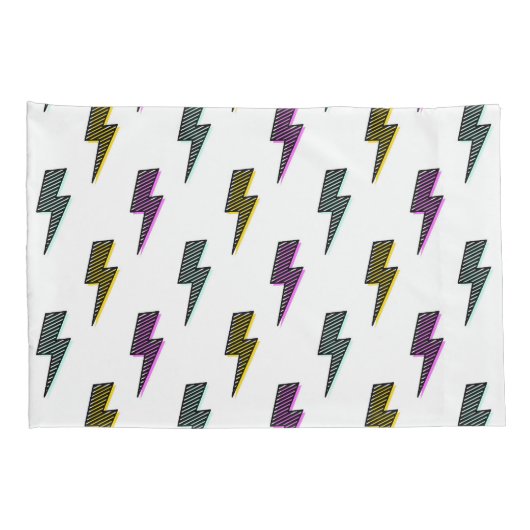 neon bliksemschichtpatroon kussensloop (Achterkant-Rechts)