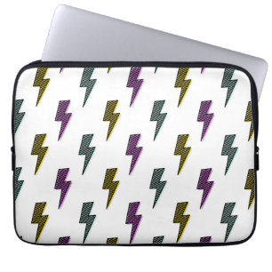  neon bliksemschichtpatroon laptop sleeve