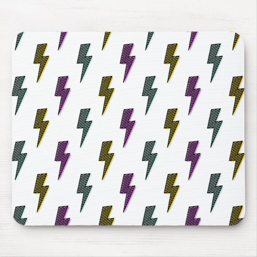  neon bliksemschichtpatroon muismat (Voorkant)