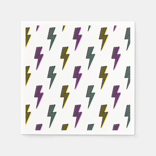  neon bliksemschichtpatroon servet (Voorkant)