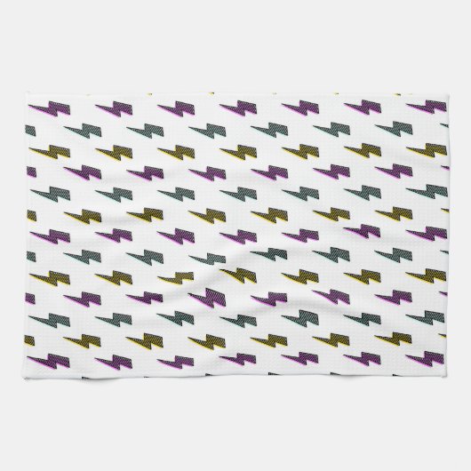  neon bliksemschichtpatroon theedoek (Horizontaal)