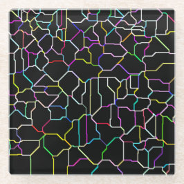 Neon Block Tile Glass Onderzetter