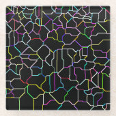 Neon Block Tile Glass Onderzetter Glazen Onderzetter (Voorkant)