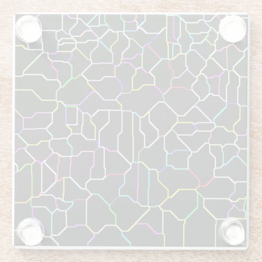 Neon Block Tile Glass Onderzetter Glazen Onderzetter (Achterkant)