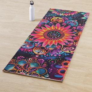 Neon Bloem Zonnewiel Chakra Meditatie Yoga Yogamat
