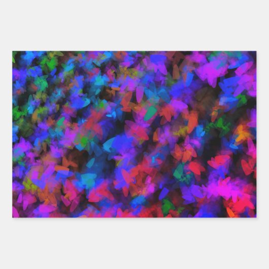 Neon bloemblaadjes inpakpapier vel (Voorkant)