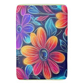 Neon bloemen bloeien helder badmat (Voorkant Verticaal)