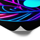 Neon Bloemen Fantasie Poster (Hoek)