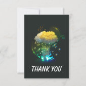 Neon Bloemen Flat Dank u kaart (Voorkant)