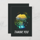 Neon Bloemen Flat Dank u kaart (Voorkant / Achterkant)