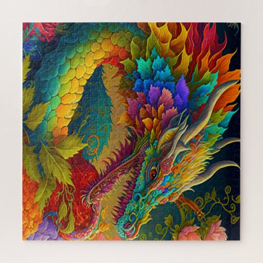 Neon bloemendraak puzzel legpuzzel (Horizontaal)