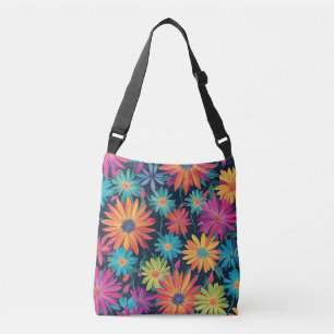 Neon bloemenprint crossbody tas