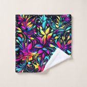 Neon Bloemexplosie Kunst Bad Handdoek (Wasdoekje)