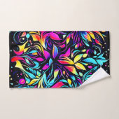 Neon Bloemexplosie Kunst Bad Handdoek (Handdoek)