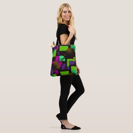 Neon Bloemritme Tote Bag (Op model)