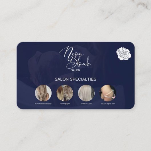 Neon Blonde Salon Visitekaartjes (Voorkant)