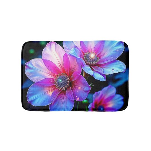 Neon Bloom Bloem Magische Gloed Ontwerp Badmat (Voorkant)
