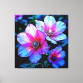 Neon Bloom Bloem Magische Gloed Ontwerp Canvas Afdruk (Voorkant)