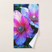 Neon Bloom Bloem Magische Gloeiend Ontwerp Bad Handdoek (Handdoek)