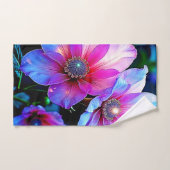 Neon Bloom Bloem Magische Gloeiend Ontwerp Bad Handdoek (Handdoek)