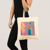 Neon Bloom Hoed Tote Bag (Voorkant (product))
