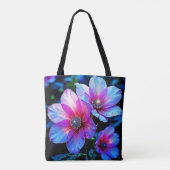 Neon Bloom Magic Glow Design Tote Bag (Achterkant)