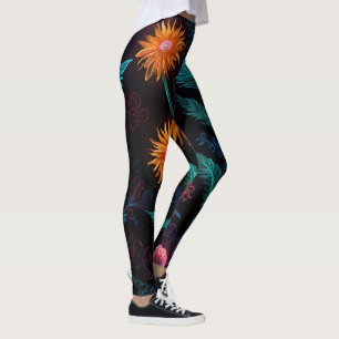 Neon Bloom: raadselachtige tuin van licht Leggings