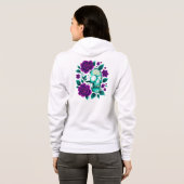 Neon Bloom – Schedel in Rozen Hoodie (Achterkant volledig)