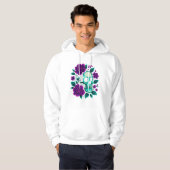 Neon Bloom – Schedel in Rozen Hoodie (Voorkant volledig)