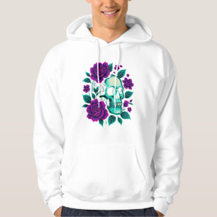 Neon Bloom – Schedel in Rozen Hoodie