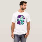 Neon Bloom – Schedel in Rozen T-shirt (Voorkant volledig)